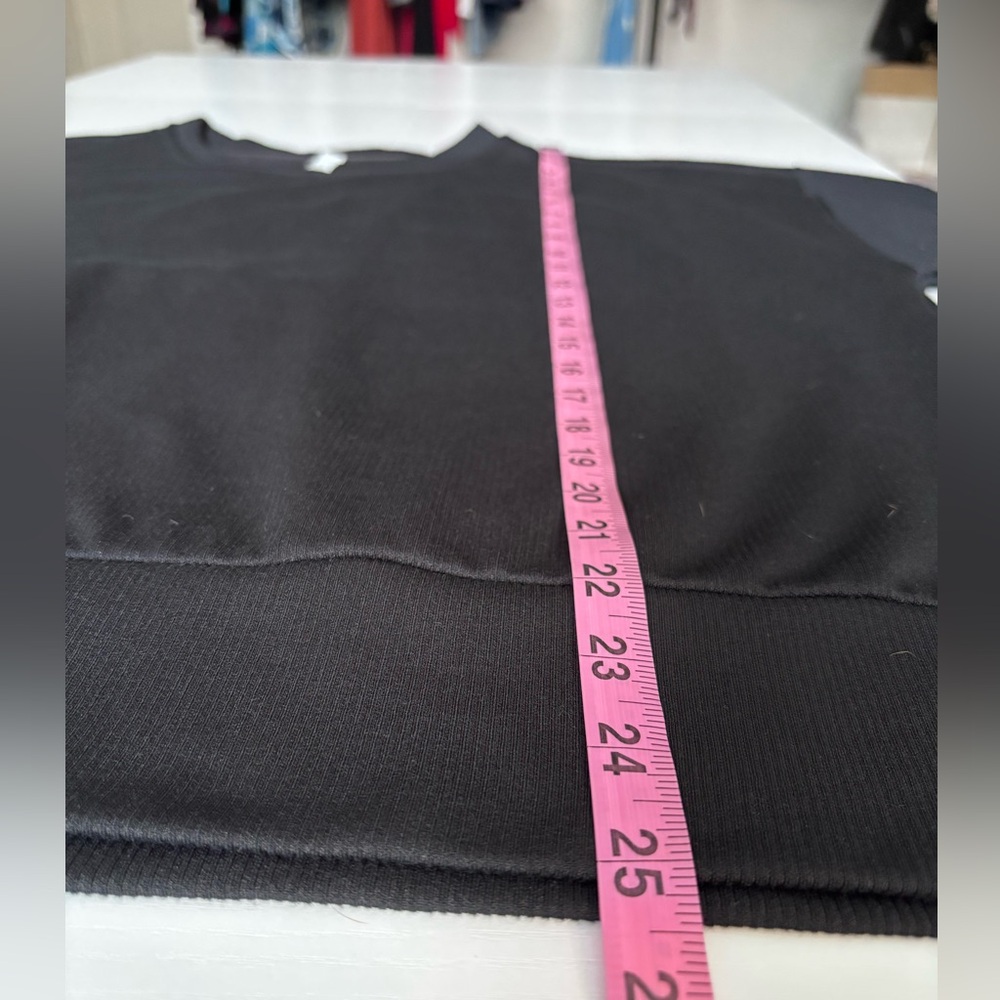 Zella Black Ribbed Oversized Sweatshirt Size L - Picture 4 of 5